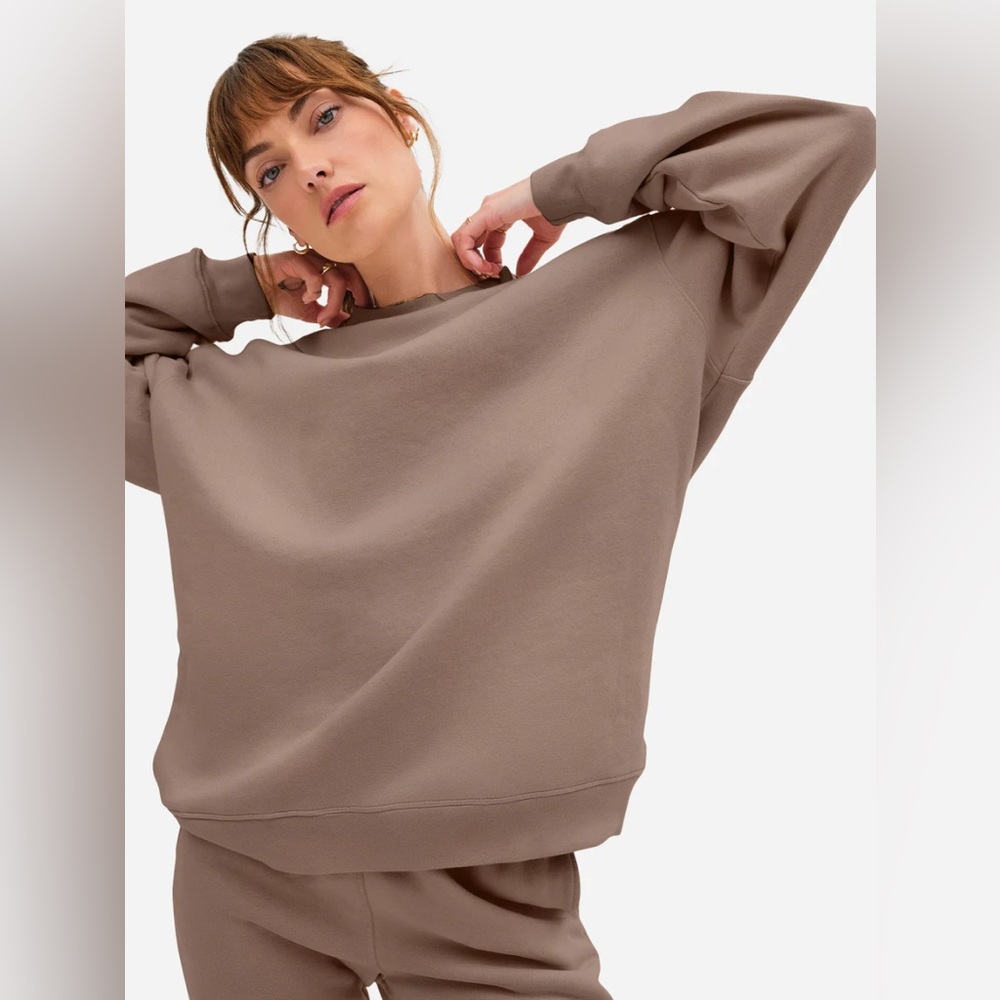 MATE the Label Organic Fleece Oversized Sweatshirt XS Mushroom